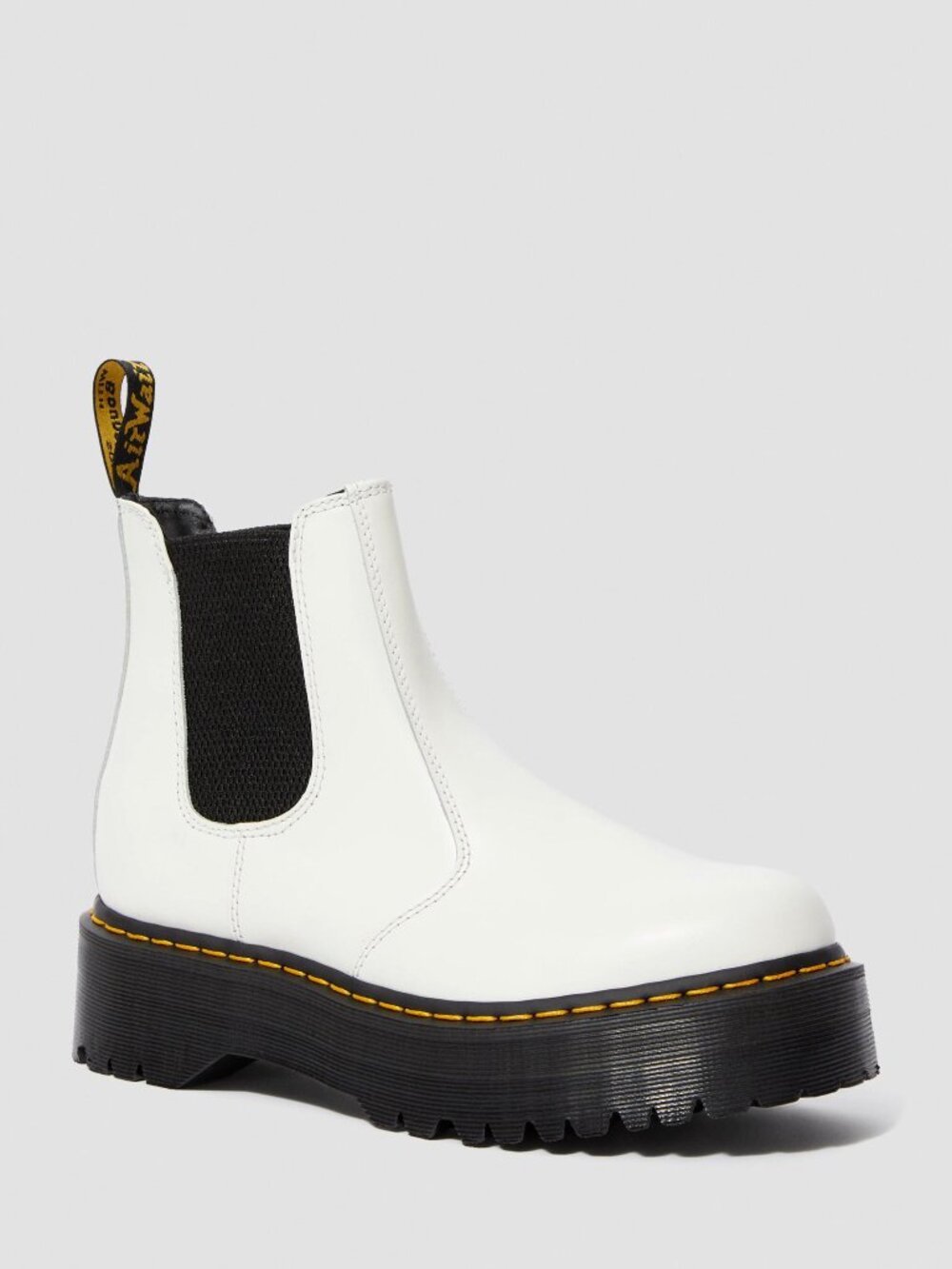 2976 Smooth Leather Platform Chelsea Boot (White)